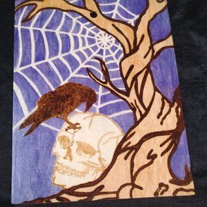 Raven Skull Glow in the Dark Piece